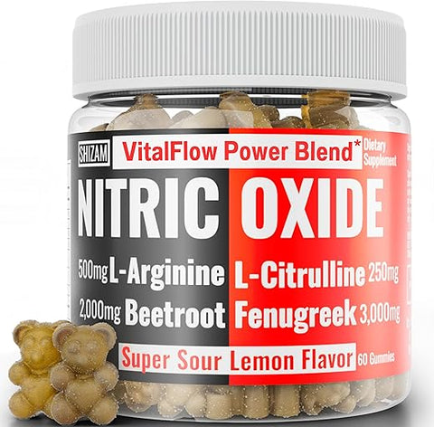 Gomas de Óxido Nítrico Super de Beterraba e Feno-grego com L-Arginina L-Citrulina, Mastigáveis de Raiz de Beterraba Cápsulas Pílulas Suplemento Suplementos Alt, NO2 Fluxo de Raiz de Beterraba - SHIZAM