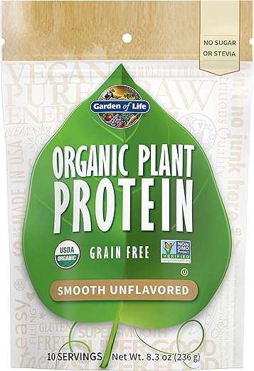 Proteína em Pó à Base de Plantas Orgânica – Sem Sabor Suave – Vegano, Livre de Grãos – 454g - Garden of Life