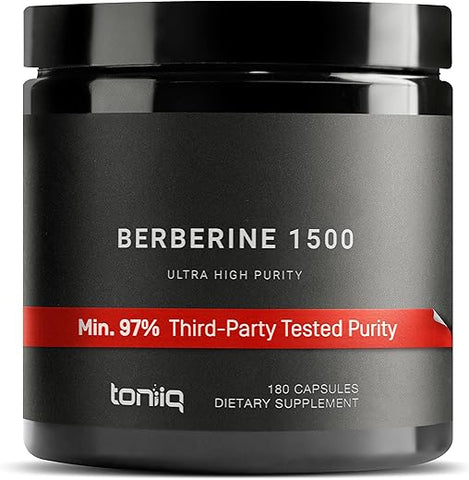 Ultra High Strength Berberine 1500mg do Himalaia – Suplemento de Berberina – 97%% Altamente Purificado e Bioacessível – Fórmula Concentrada HCL – 3 Cápsulas - Toniiq