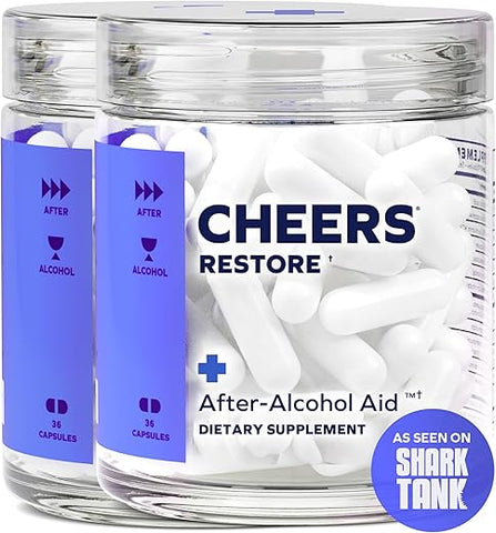Restore | Suplemento com DHM L-Cisteína | Sinta-se Melhor Após Beber | Marca: Cheers - Cheers
