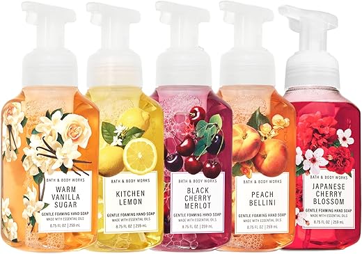 Bath & Body Works - Bath and Body Works – Conjunto de 5 Sabonetes Líquidos Espumantes FRESH AND BRIGHT – Suaves e Refrescantes – 150g cada