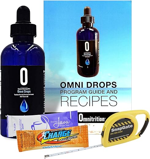 Programa Omni Drop, Autêntico Omnitrition – Pacote Básico Inclui*** Frasco de 120 ml de Omni Drops com Vitamina B12, Guia do Programa, Amostras e Fita Métrica Carabiner de 3 metros