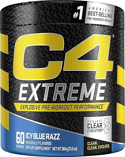 Cellucor - C4 Extreme Icy Blue Razz | Pó Pré-Treino Energético para Homens | Marca C4 Extreme