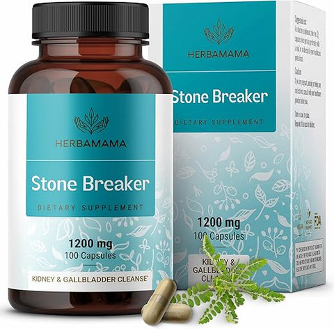 Cápsulas Quebra Pedra Chanca Piedra – 1200 mg Dissolvente de Pedras nos Rins – Limpeza da Vesícula Biliar e Suporte Renal – Vegano, Não-OGM – 100 Cápsulas - HERBAMAMA