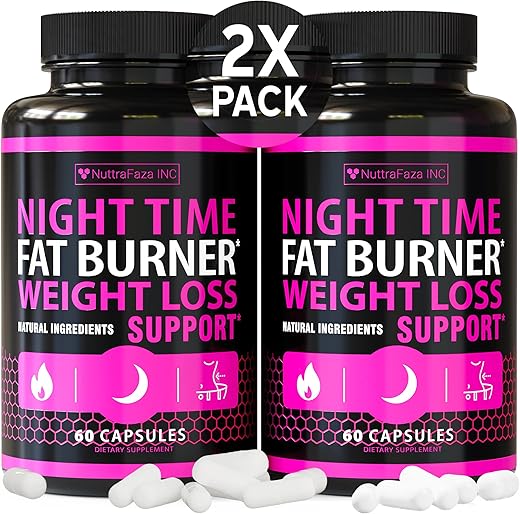 NuttraFaza INC - Pílulas Noturnas para Perda de Peso (2 Unidades) para Mulheres – Queimador de Gordura Abdominal para Mulheres – Pílulas de Dieta que Funcionam Rápido para Mulheres – Fabricado nos EUA
