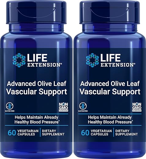 Suporte Vascular Avançado com Folha de Oliveira, 60 Cápsulas Vegetarianas (Pacote com 2) - Life Extension