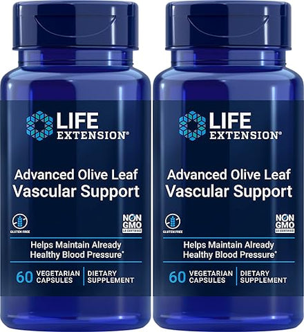 Suporte Vascular Avançado com Folha de Oliveira, 60 Cápsulas Vegetarianas (Pacote com 2) - Life Extension