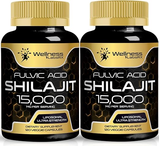 WELLNESS LABSRX - Shilajit Puro Himalaia Orgânico Cápsulas 240 Unidades – 15.000mg – Shilajit para Homens – Marca Shilajit