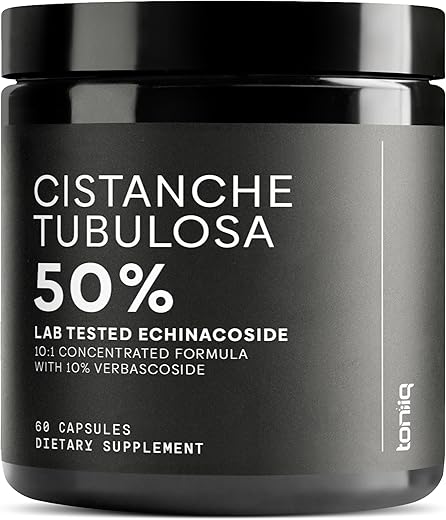 Cistanche Tubulosa – Suplemento Puro de Cistanche para Homens – 10x Altamente Concentrado com 50% de Echinacoside e 10% de Verbascoside – Resistência Força Recuperação Humor – 4000mg – 10g - Toniiq