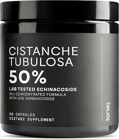 Cistanche Tubulosa – Suplemento Puro de Cistanche para Homens – 10x Altamente Concentrado com 50% de Echinacoside e 10% de Verbascoside – Resistência Força Recuperação Humor – 4000mg – 10g - Toniiq