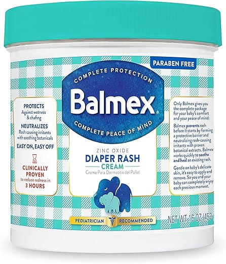 Johnson & Johnson - Balmex Creme para Assaduras de Fraldas, Potes de 16 Onças (454g) – Proteção e Cuidado para o Bebê