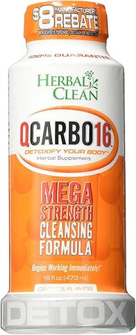 QCarrbo16 Detox Laranja 16 fl oz (473 ml) – Limpeza Herbal para Desintoxicação - Herbal Clean