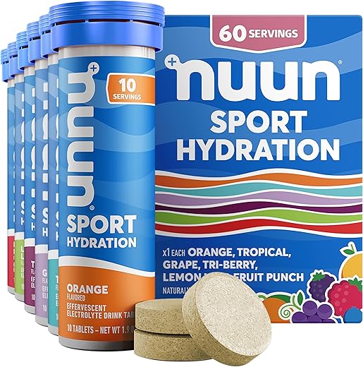 Sport: Tabletes de Bebida Eletrolítica, Embalagem com 6 Sabores, 10 Unidades Cada, Total de 60 Unidades - Nuun