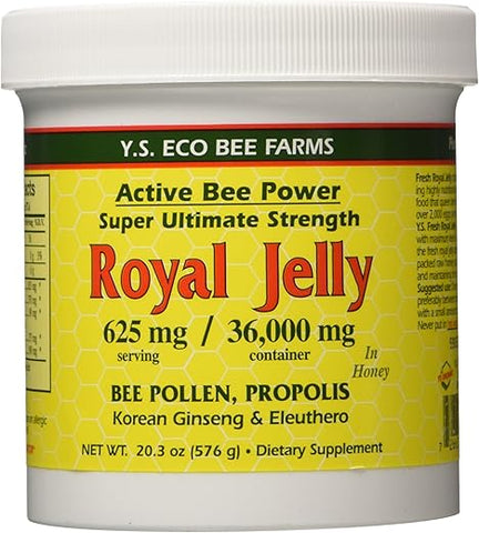 YS Eco Bee Farms - Mix de Mel, Própolis, Ginseng, Pólen de Abelha e Geléia Real Fresca – 36.000mg Y.S. Org 20,3 oz (600g)