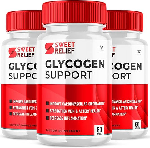 Fyvus - (3 Pacotes) Sweet Relief Suporte de Glicogênio para Articulações e Limpeza de Vasos Sanguíneos, Cápsulas de Suplemento Sweetrelief Glycogen Support, Glucogen O Neil Glyco Optimizer Limpeza e Controle