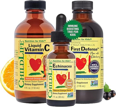 CHILDLIFE ESSENTIALS - ChildLife Essentials – Kit de Suporte Imunológico com Echinacea Líquida e Primeira Defesa – 30ml + 118ml (G)