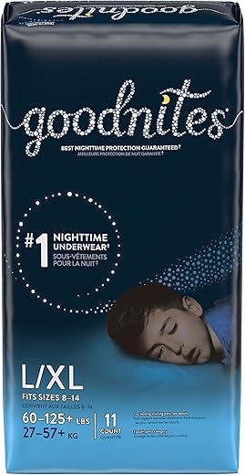 Cueca Noturna para Meninos, L-XL, 11 Unidades – Embalagem Pode Variar - GoodNites