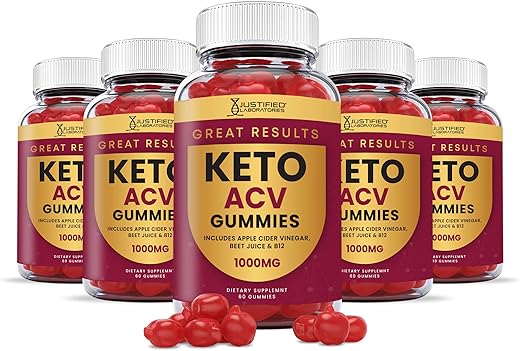 5 Pack de Gomas Keto ACV 1000MG com Suco de Romã, Beterraba e Vitamina B12 – 300 Gummys - Justified Laboratories