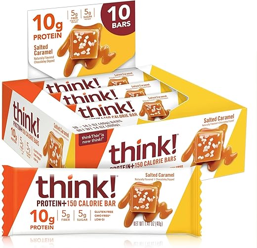 thinkThin - Think Thin Barra de Proteína Sabor Caramelo Salgado 40g – Think Thin