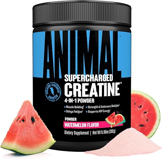 Supercharged Creatine Powder – Suplemento de Monohidrato de Creatina Aumentada com Betaina Anidra, PurpleForce e Senactiv – Retarda a Fadiga, Melhora a Resistência, Aumenta o Desempenho - Animal