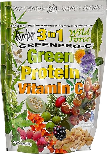 Wild Force - GreenPro-C: Pó de Verdes, Proteína e Vitamina C Pré-Misturado – Energize sua Saúde!