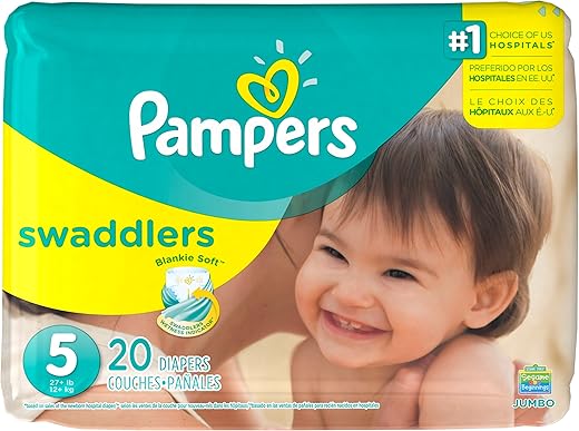Swaddlers Tamanho 5, 20 Unidades, JUMBO – Fraldas Descartáveis - Pampers