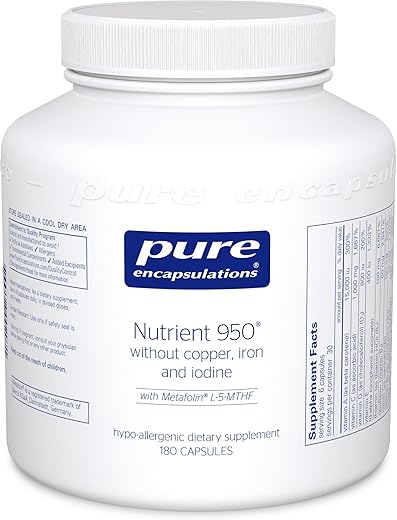 Nutrient 950 sem Cu, Fe – Fórmula Completa de Vitaminas e Minerais – 60 Cápsulas - Pure Encapsulations