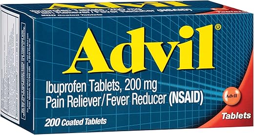 Alívio da Dor e Redutor de Febre, Medicamento para Alívio da Dor com Ibuprofeno 200mg para Dor de Cabeça, Dor nas Costas, Dor Menstrual e Alívio da Dor nas Articulações – 200 Comprimidos Revestidos - Advil