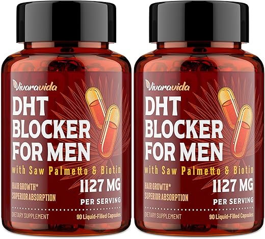 Vivaravida - Bloqueador de DHT para Homens | Suplemento para Crescimento Capilar com Saw Palmetto