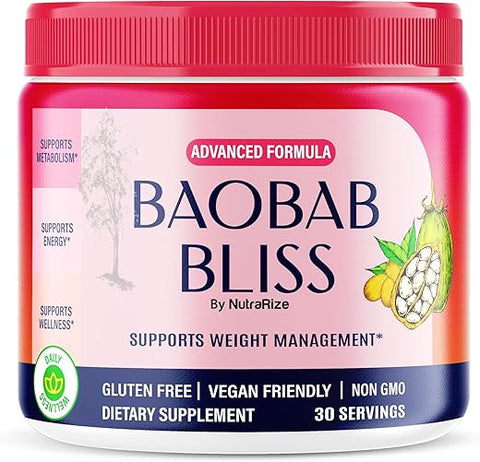 NutraRize - Baobab Bliss em Pó: O Segredo do Café Nativo Africano, Baobab Bliss Detox para Apoiar a Forma Física