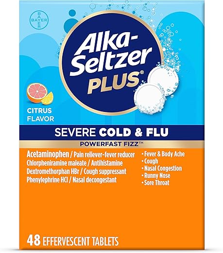 Frio – Alívio Rápido dos Sintomas do Resfriado – 20 Comprimidos Eficazes – 500mg de Alívio – Embalagem Prática – Resultados Imediatos - ALKA-SELTZER PLUS