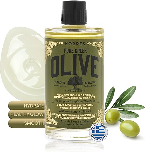 Óleo Nutritivo 3 em 1 KORRES Olive, 100ml – Cuidados com a Pele