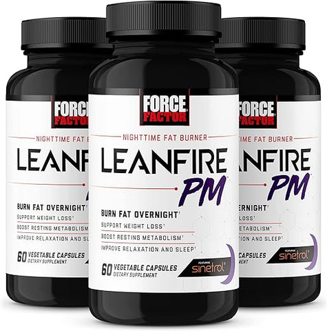 LeanFire PM – Pílulas de Emagrecimento para Mulheres e Homens, Queimador de Gordura e Pílulas de Emagrecimento Noturno para Queimar Gordura, Acelerar o Metabolismo e Melhorar o Sono para Resultados Incríveis - Force Factor