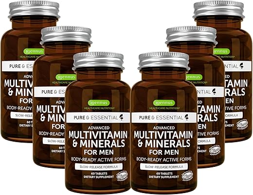Igennus Healthcare Nutrition - Multivitamínico Masculino Metilado, Suplemento MTHFR com Vitaminas B Ativas, Alta Potência 2 por Dia para Liberação Sustentada, Adicionado de Licopeno, Rótulo Limpo, Não-OGM