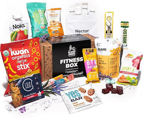 BUNNY · JAMES · - Caixa de Snacks Fitness para Levar – Snacks Fitness de Alta Proteína Sortidos – Variedade de Snacks para Estilos de Vida Ativos – Snacks Práticos e Deliciosos para Entusiastas da Saúde