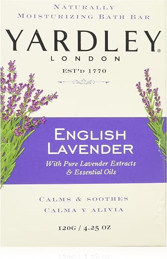 Sabonete em Barra Yardley London English Lavender com Óleos Essenciais, 120g (Pack com 8 unidades)