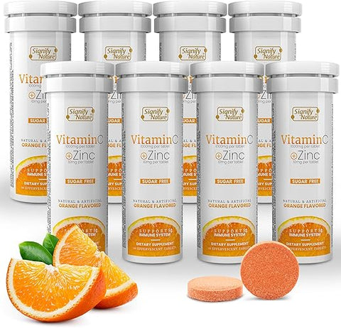 Vitamina C 1000mg Efervescente – Suporte Imunológico Potente com Zinco – Sem Açúcar - SIGNIFY NATURE