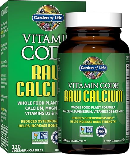 Raw Calcium – Vitamin Code com Magnésio, K2, Vitamina D3 e Vitamina C, para Fortalecimento Ósseo, Probióticos – 100% Natural - Garden of Life