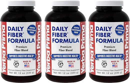 Fórmula Diária de Fibra em Pó – 12 oz (Pacote com 3) – Solúvel - Yerba Prima