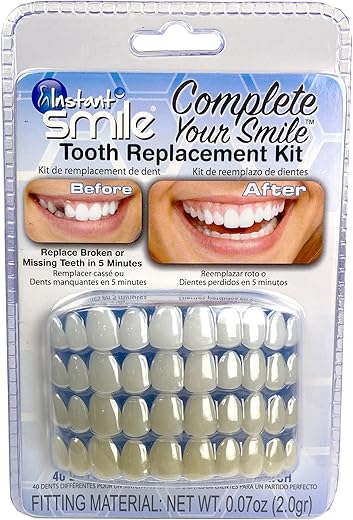 Kit de Substituição Temporária de Dente Instant Smile Complete Your Smile – Substitua um Dente Ausente em Minutos – Patenteado