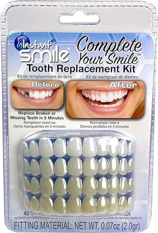 Kit de Substituição Temporária de Dente Instant Smile Complete Your Smile – Substitua um Dente Ausente em Minutos – Patenteado