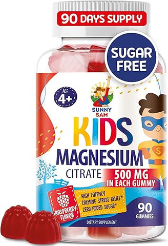 SUNNY SAM - Gomas de Magnésio sem Açúcar para Crianças – Marca: Gummies Magnésio – 60 g