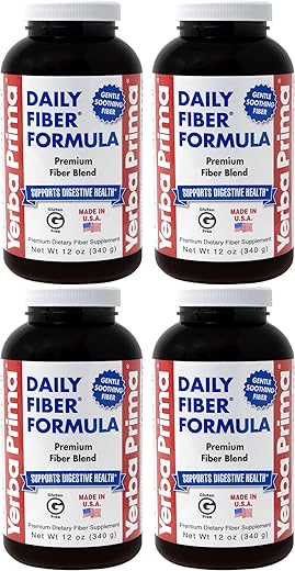 Fórmula Diária de Fibra em Pó – 340g (Pacote com 4) – Solúvel - Yerba Prima