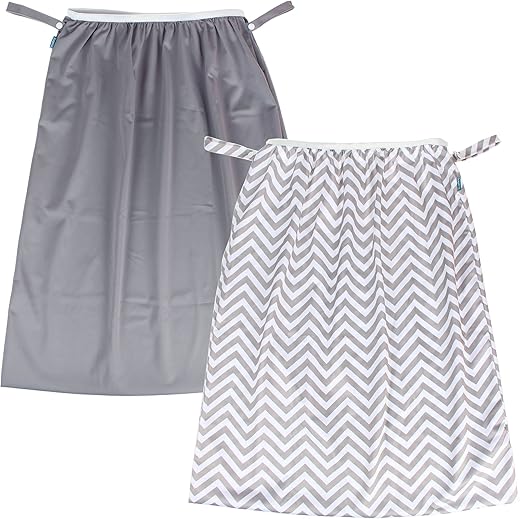 2 Pacotes) Revestimento Reutilizável para Balde de Fraldas de Pano/Saco Molhado para Fraldas Sujas, Chevron Cinza Ardósia - Teamoy