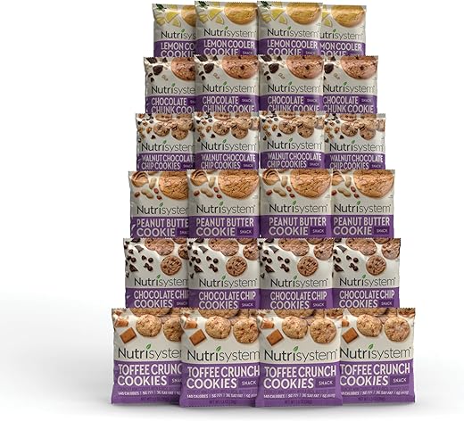 Pack de Variedade de Cookies, 24 unid., Snacks Saudáveis para Apoiar a Perda de Peso - Nutrisystem