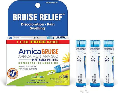 Arnica Bruise – Arnica Montana 30c para Alívio de Dor, Inchaço e Descoloração de Hematomas – 3 Unidades (240 Pellets) - Boiron
