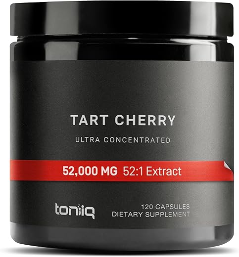 Cápsulas de Cereja Tart Ultra Forte – 52.000mg Extrato Concentrado 52x – Altamente Concentrado e Bioacessível – 120 Cápsulas - Toniiq