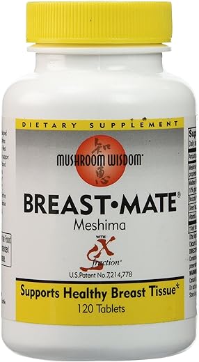 Breast-Mate Vegi-Tablets 120 Unidades | Fórmula Vegetariana | Saúde Mamária - Mushroom Wisdom
