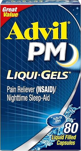 PM Liqui-Gels – Alívio da Dor e Auxílio para Dormir – 80 Cápsulas Líquidas - Advil