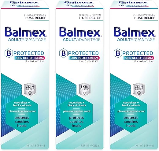 AdultAdvantage Creme de Cura e Alívio para Pele Protegida com Óxido de Zinco, Barreira de Creme de Proteção Skinshield com Botânicos Calmantes para Incontinência Adulta, Irritação Adulta e Cama - Balmex